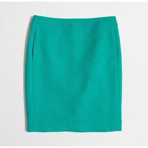 J. Crew Factory Dark Emerald Crepe The Pencil Skirt Size 0